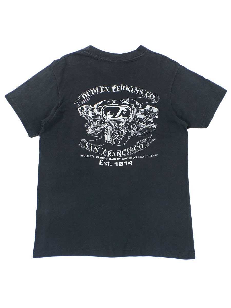 80's～ HARLEY-DAVIDSON ''THE DRAGON OF THE WEST'' Tシャツ ブラック 実寸(M位)
