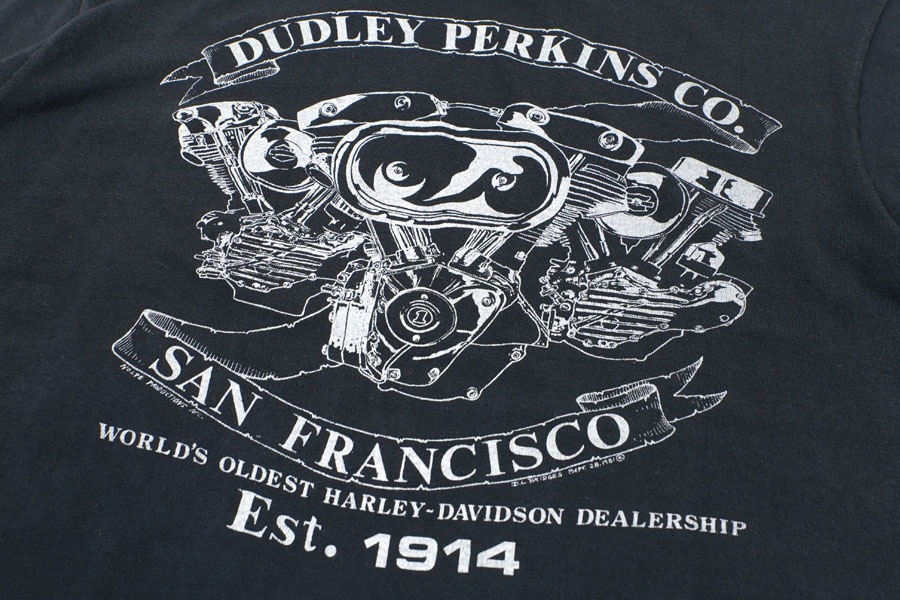 80's～ HARLEY-DAVIDSON ''THE DRAGON OF THE WEST'' Tシャツ ブラック 実寸(M位)