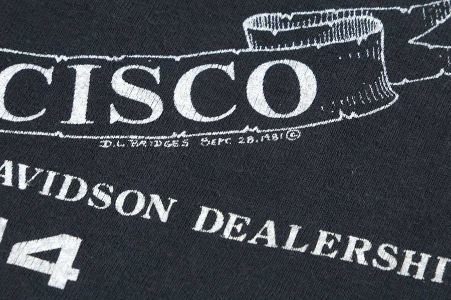 80's～ HARLEY-DAVIDSON ''THE DRAGON OF THE WEST'' Tシャツ ブラック 実寸(M位)