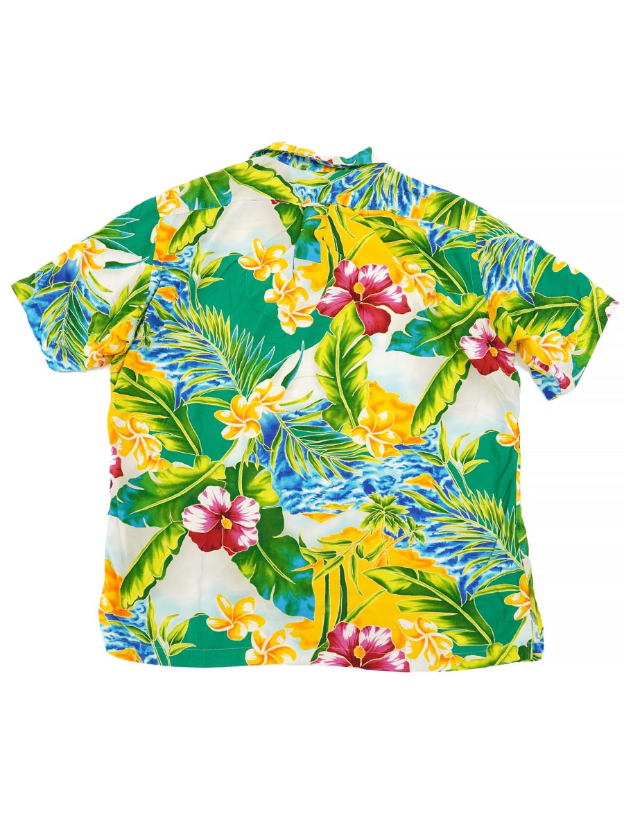 RALPH LAUREN CALDWELL 100% VISCOSE LOOP COLLAR S/S SHIRT HAWAIIAN (SIZE. LARGE)