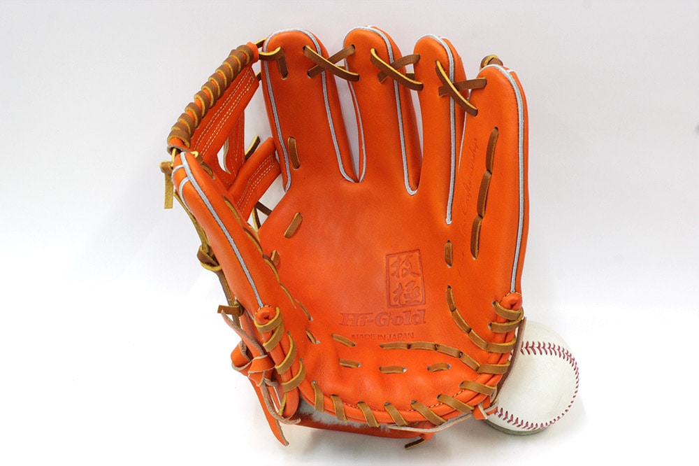 209.ハイゴールド硬式グラブ ハイゴールド 技極 最高峰 硬式用グラブ WKG-2096 オレンジ 内