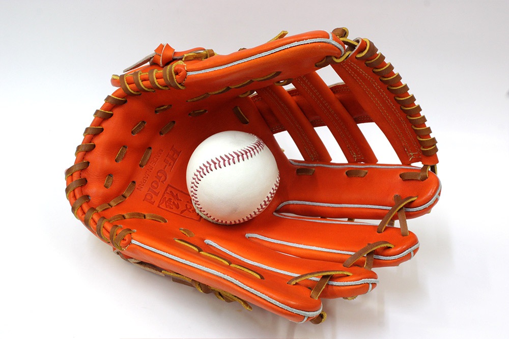 ハイゴールド 技極 最高峰 硬式用グラブ WKG-2098 オレンジ 外野手用