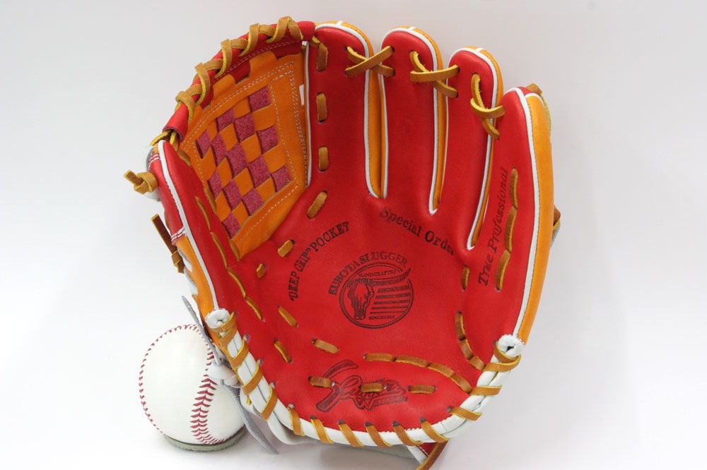久保田スラッガー オーダー軟式グローブ 25MS W-34 KSオレンジ×レッド