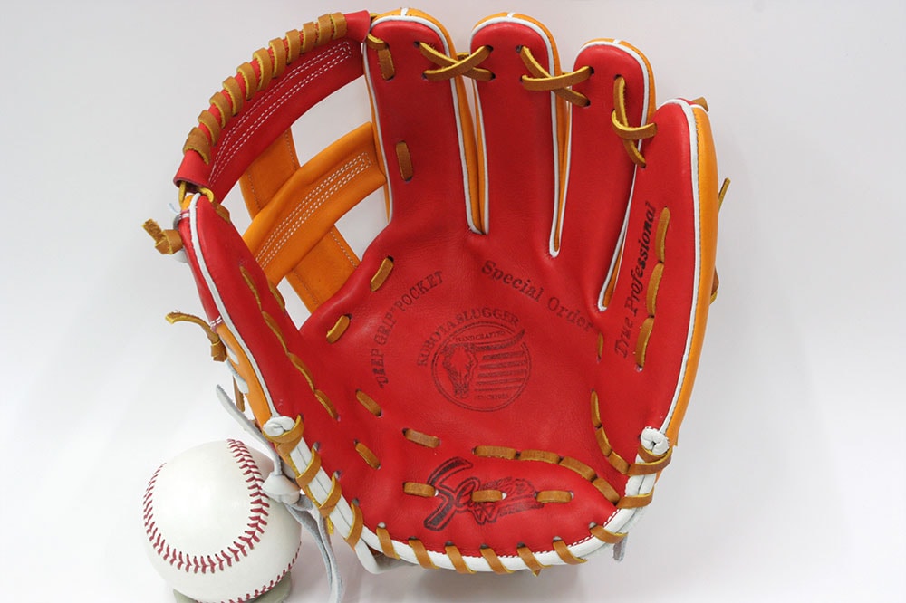 久保田スラッガー オーダー軟式グローブ 25MS W-44 KSオレンジ×レッド