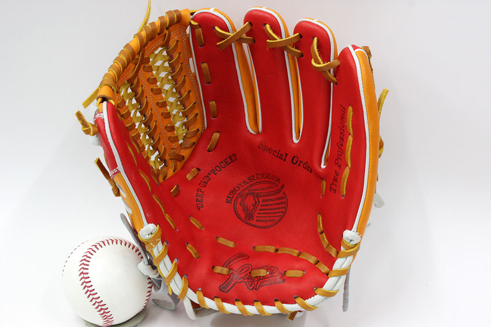 久保田スラッガー オーダー軟式グローブ 25MS W-3 KSオレンジ×レッド