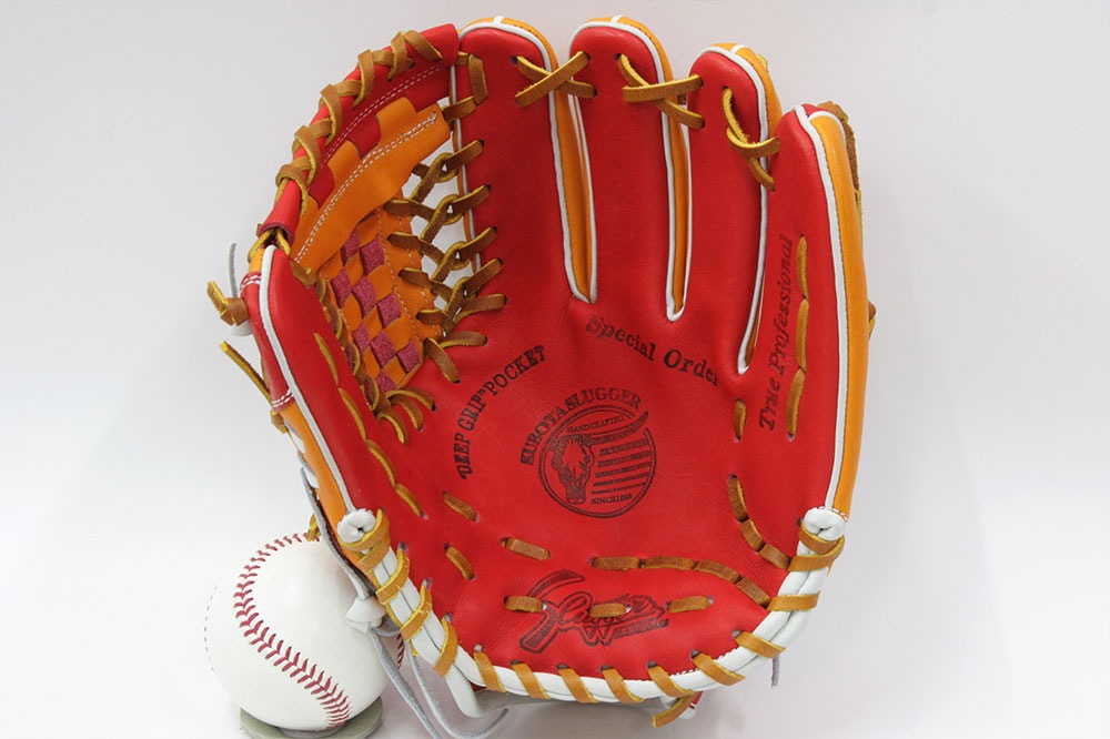 久保田スラッガー オーダー軟式グローブ 25MS W-35 KSオレンジ×レッド