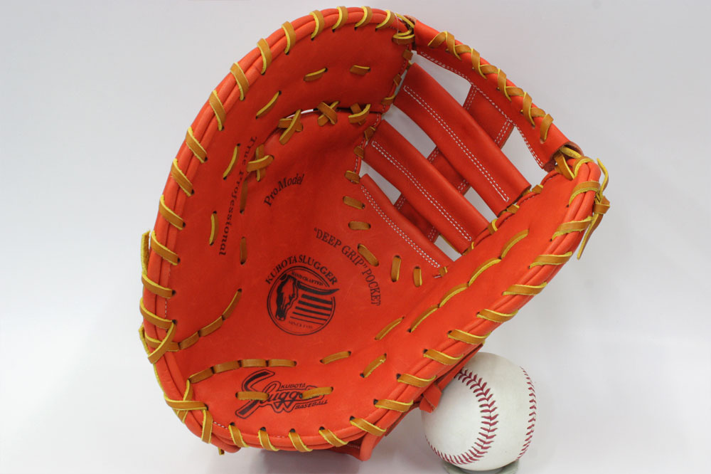 【美品】久保田スラッガーファーストミットKSF-533 軟式グローブ Fオレンジ 美品】久保田スラッガーファーストミットKSF-533 軟式グローブ F