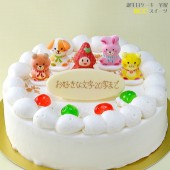 生クリーム ケーキ 苺姫 動物4匹  6号/ 18cm