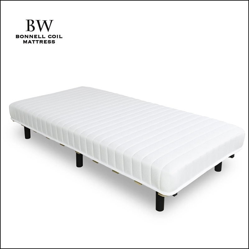 ハローキティ♡シングルパイプベッド 棚付きパイプベッド(ZHO スモールシングルショート ブラウン)+ボンネル