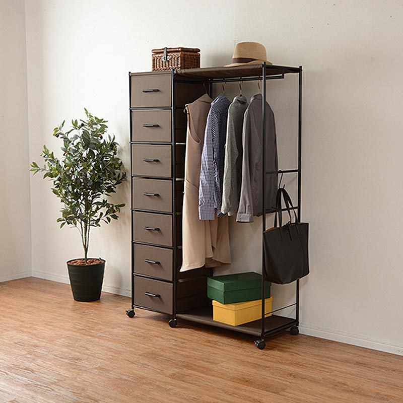 ビーカンパニー　ブラック金属ハンガーラック キャスターハンガーラック ワイド｜B-COMPANY公式オンラインショップ