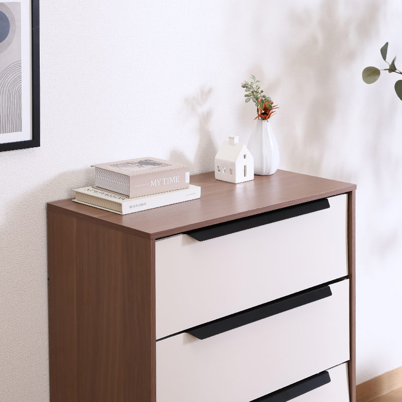 B-COMPANY シェル取手 3段キャビネット チェスト マホガニー 3段｜B