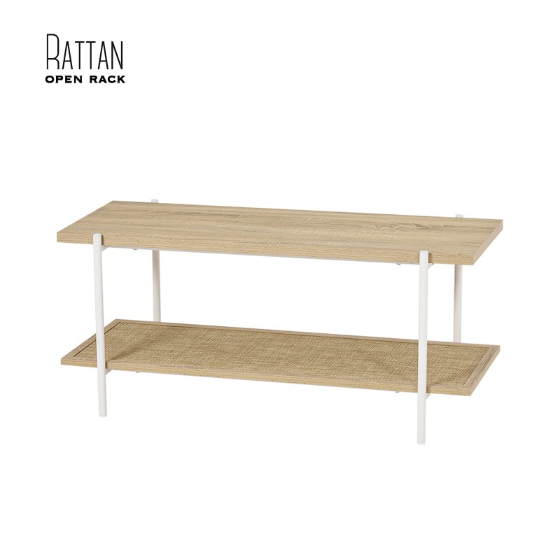 ラタン風 2段オープンラック｜B-COMPANY公式オンラインショップ
