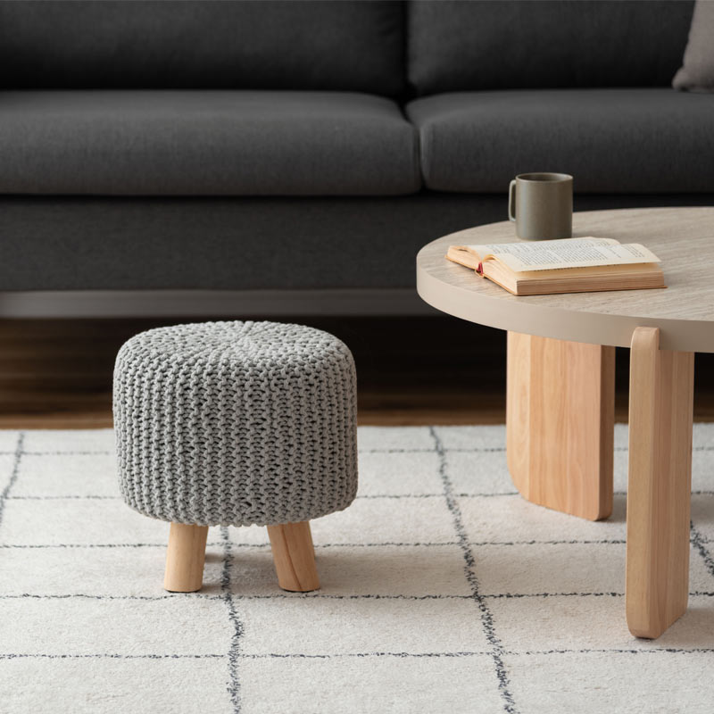 B-COMPANY・ビーカンパニー・スツール・オットマン・送料込み ニット風ロースツール｜B-COMPANY公式オンラインショップ