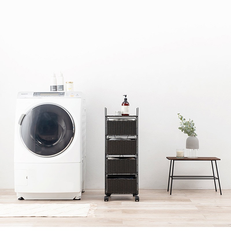 ラタン　ビンテージ　ランドリーラック ラタン調ランドリーラック 幅30cm｜B-COMPANY公式オンラインショップ