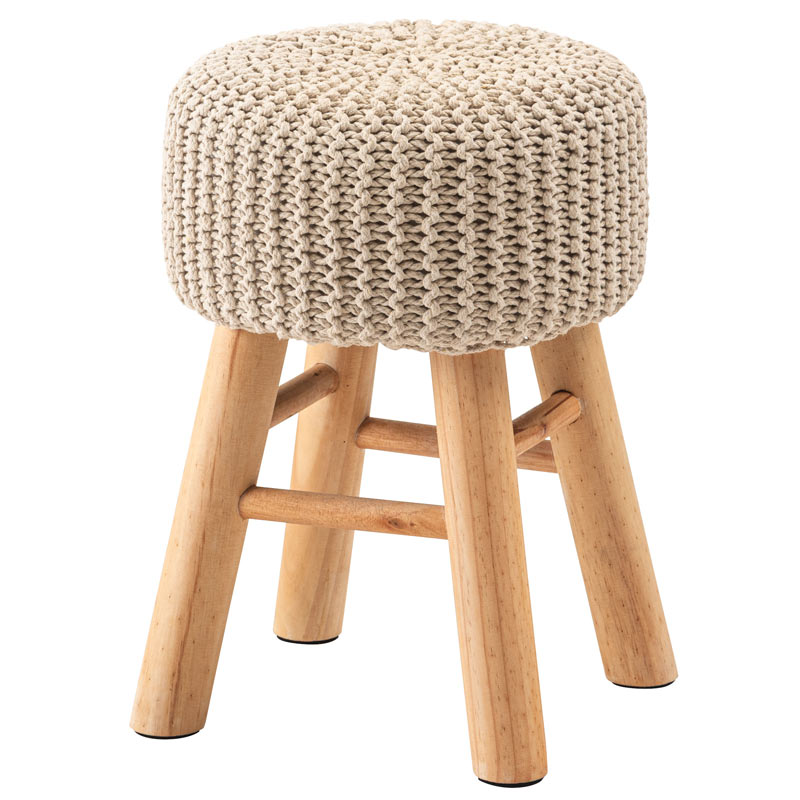 PUFFBO ニットスツール ラージ ベージュ 自由にカスタマイズ SMALL – Find if Shop