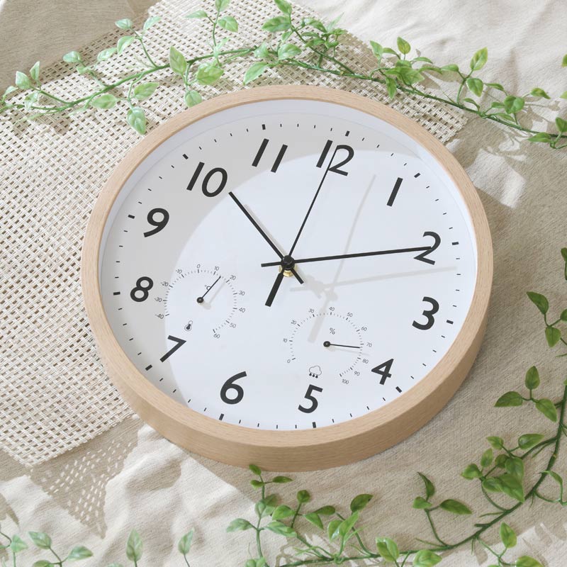 掛時計 フォレスト 温湿度計付 直径30cm｜B-COMPANY公式オンラインショップ