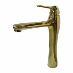 蛇口 混合水栓 シングルレバーハンドル トールタイプ ゴールド(金) 奥行20×吐水口高20.2cm INK-0303081G|INKCORPORATION社〔カートリッジ・スピンドル永久保証〕|水栓