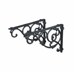 ブラケット シェルフサポート 2個セット アイアン(鉄) 棚受け 奥行33×高22cm INK-1401331Hset|ブラケット(L字アングル)/Bracket