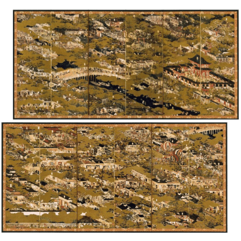 縮小屏風〈国宝 洛中洛外図（舟木本）〉岩佐又兵衛京都便利堂