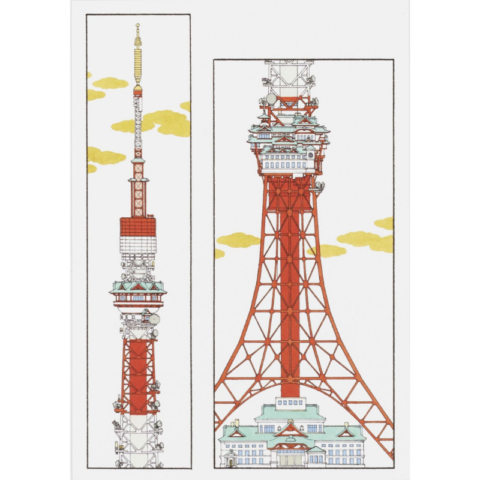 東京タワー　絵画 東京タワー 原画｜額入り・ラッピング無料（アート作品／絵画