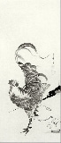 コロタイプ長型はがき〈群鶏図押絵貼屏風(部分)〉伊藤若冲 CO-021