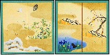 縮小屏風〈四季花鳥図屏風〉酒井抱一|屏風|アートを飾る