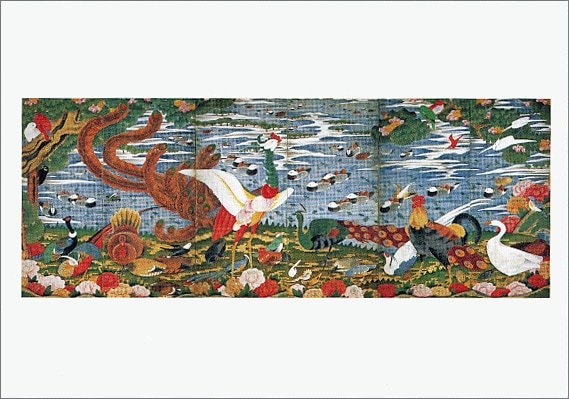 絵はがき〈樹花鳥獣図屏風(左隻)〉伊藤若冲 NA-56京都便利堂