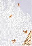 SALE　絵はがき〈染型撰 あき：破れ格子に蝶〉B-070 (1枚/10枚組)　通常価格より約50％OFF|SALE！