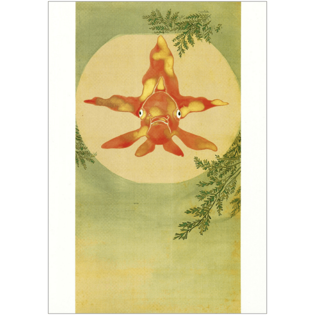 神坂雪佳 金魚玉図 京都伝統工芸 京象嵌 京七宝 クルミの小箱 絵はがき〈金魚玉図〉(部分) 神坂雪佳 A-16京都便利堂オンラインショップ