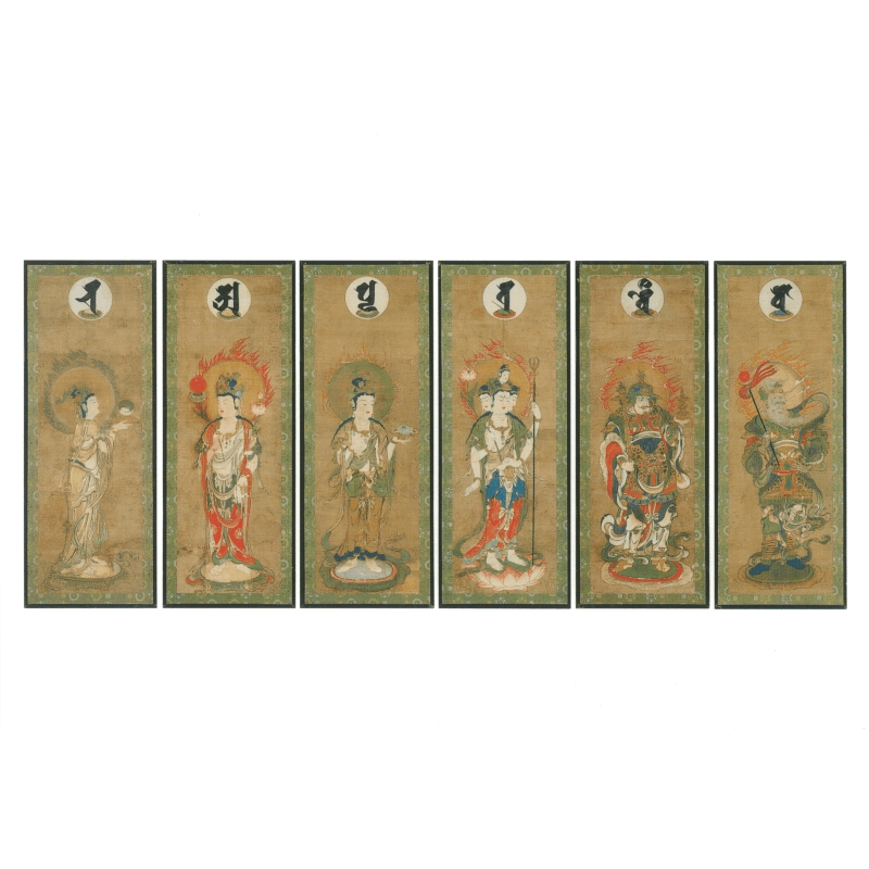 「十二天（風天・地天・水天・月天・羅刹天・毘沙門天）」彩色木版画 １枚|仏画 十二天（風天・地天・水天・月天・羅刹天・毘沙門天）」彩色木