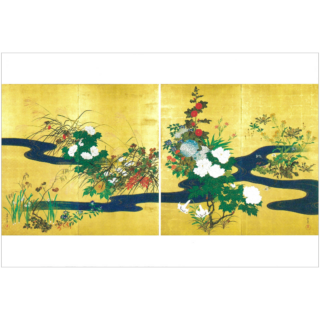 絵はがき〈流水四季草花図〉 酒井抱一 NA-150京都便利堂