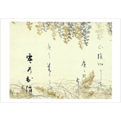 絵はがき〈忍草下絵和歌巻断簡〉 書：本阿弥光悦 画：俵屋宗達