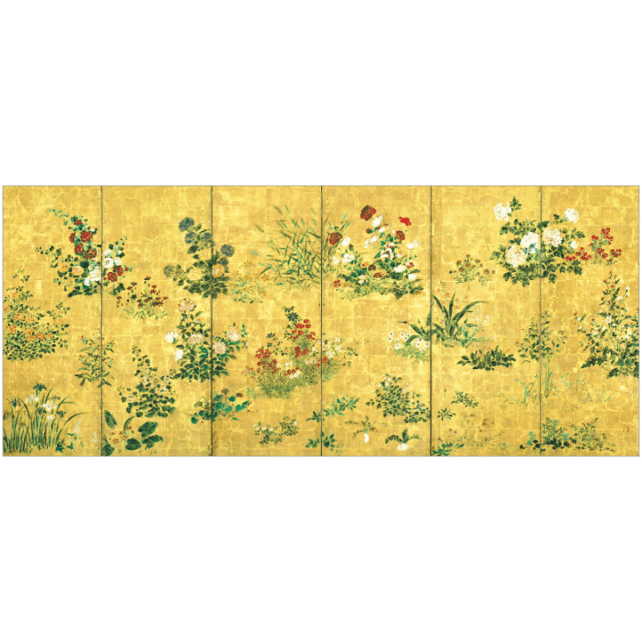 11/23発売】長型はがき〈四季草花図〉 伊年印 BW-006京都便利堂