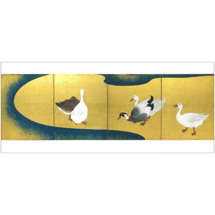 長型はがき〈水辺家鴨図（部分）〉 鈴木其一 BW-009京都便利堂