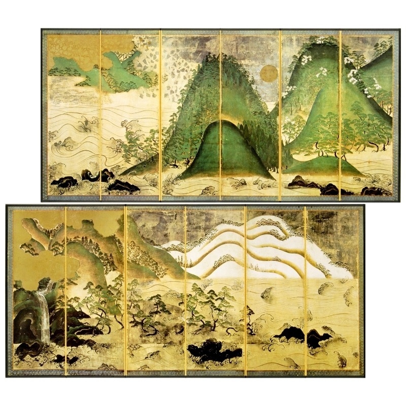 縮小屏風〈国宝 日月四季山水図〉京都便利堂オンラインショップ