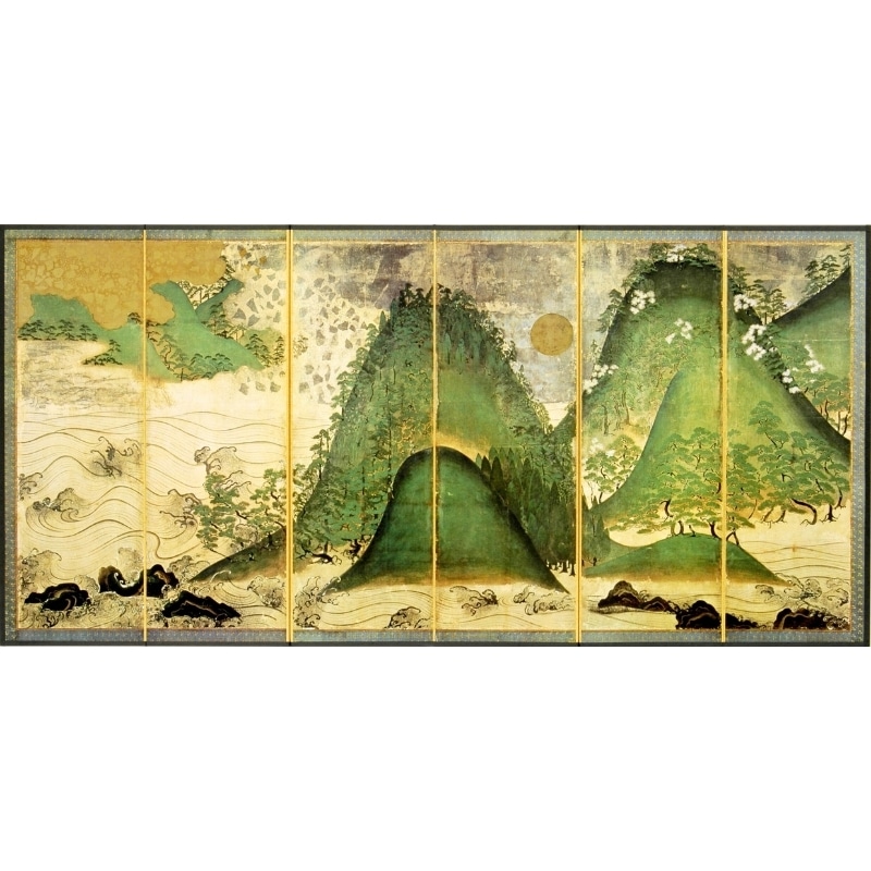 縮小屏風　〈国宝　日月山水図屏風〉 縮小屏風〈国宝 日月四季山水図〉京都便利堂オンラインショップ