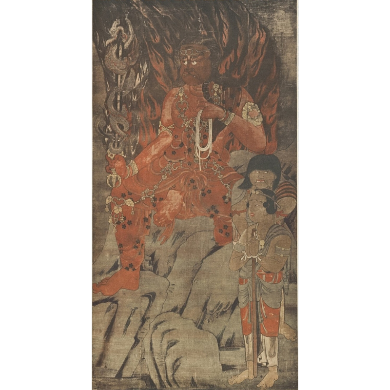 不動明王　紙本　掛軸　2重箱 不動明王 紙本 掛軸 2重箱 不動明王 紙本 掛軸 2重箱 不動明王