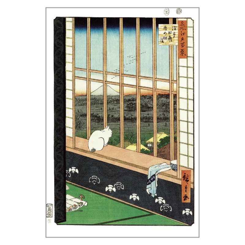マグネットフレーム絵はがきセット〈名所江戸百景 浅草田甫酉の町詣