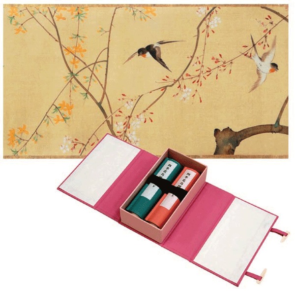 縮小絵巻物〈四季花鳥図巻〉酒井抱一(上・下巻セット)京都便利堂