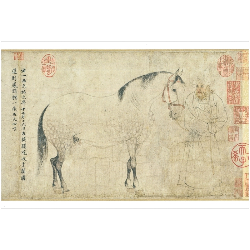 絵はがき〈重要美術品 五馬図（部分）〉李公麟 TB-098京都便利堂