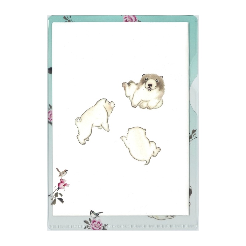 再生PP ミニクリアファイル 〈人物鳥獣画巻〉 長沢芦雪京都便利堂