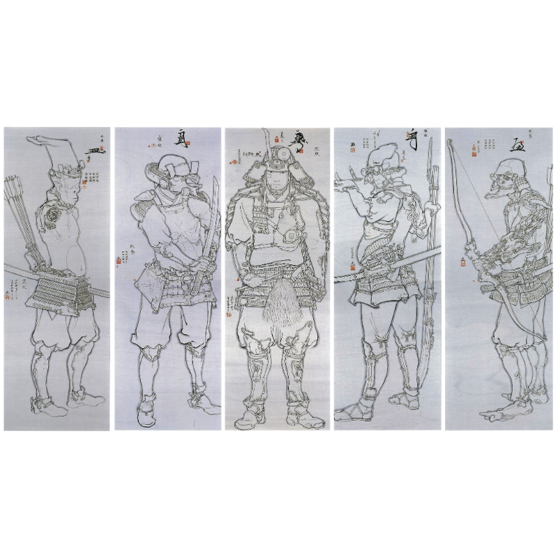 限定50部】掛軸 山口晃〈五武人図〉京都便利堂オンラインショップ