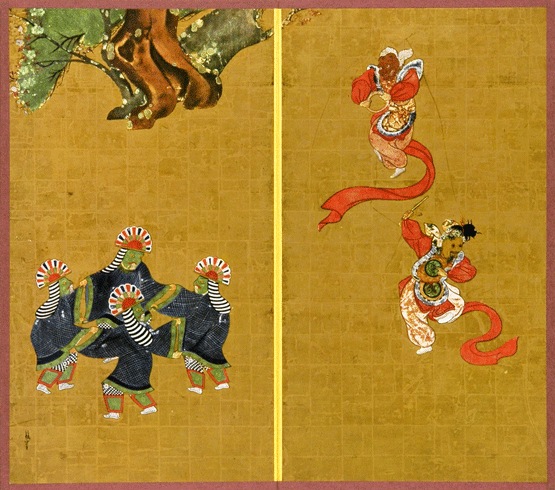 重要文化財　舞踊図　縮小版屏風 重要文化財 舞踊図 縮小版屏風 京のにぎわい（「京へのいざない」第