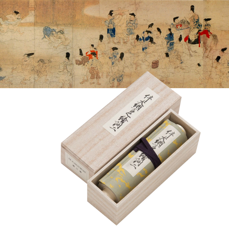 名家 冷枚　百子図 巻き絵 三希堂 御書房 乾隆皇帝印218cm *30cm 置き平目地 鷹に雀図 蒔絵香箱 [384] - 初音美術