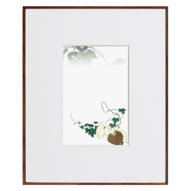 マグネットフレーム絵はがきセット〈朝顔狗子図 (円山応挙より)〉円山