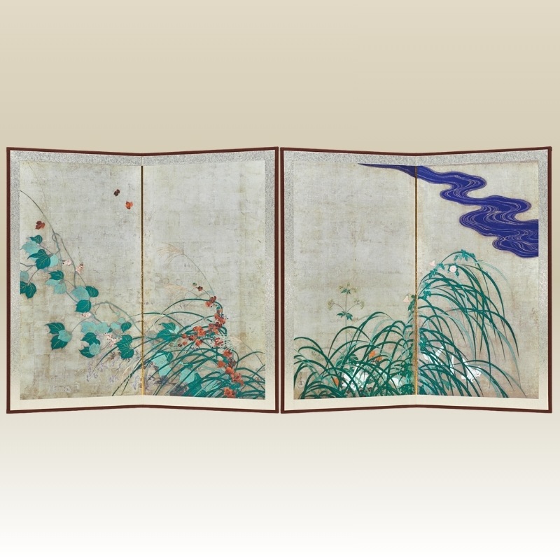 縮小屏風〈重文 夏秋草図屏風〉酒井抱一京都便利堂オンラインショップ