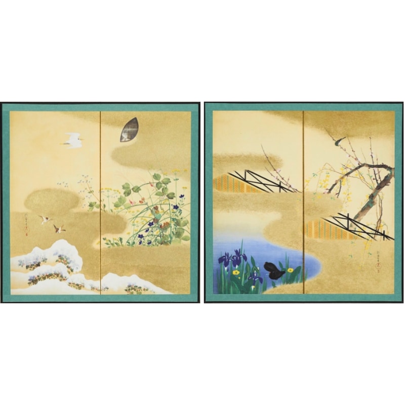 縮小屏風〈四季花鳥図屏風〉酒井抱一京都便利堂オンラインショップ