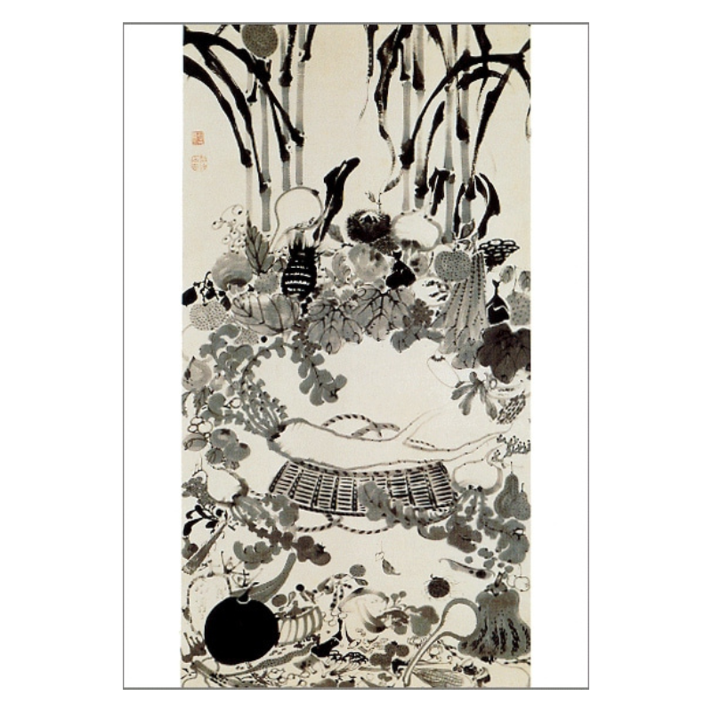 感謝祭クーポン対象】絵はがき〈重文 果蔬涅槃図〉伊藤若冲 K-024京都