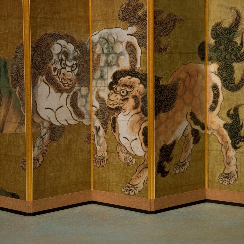 縮小屏風〈国宝 唐獅子図〉狩野永徳京都便利堂オンラインショップ