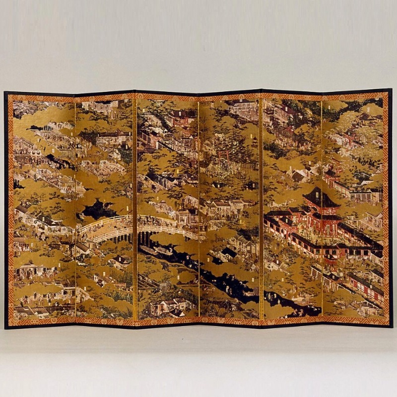縮小屏風〈国宝 洛中洛外図（舟木本）〉岩佐又兵衛京都便利堂